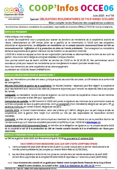Coop'Infos n&deg;59 - juin 2025